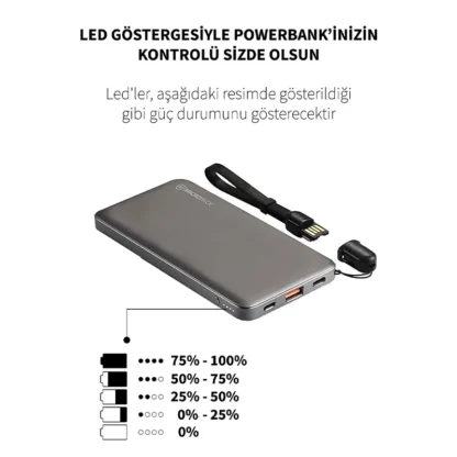 Micropack Supermulti Powerbank PB-10000 LPD (10000 mAH) - Siyah - Görsel 2